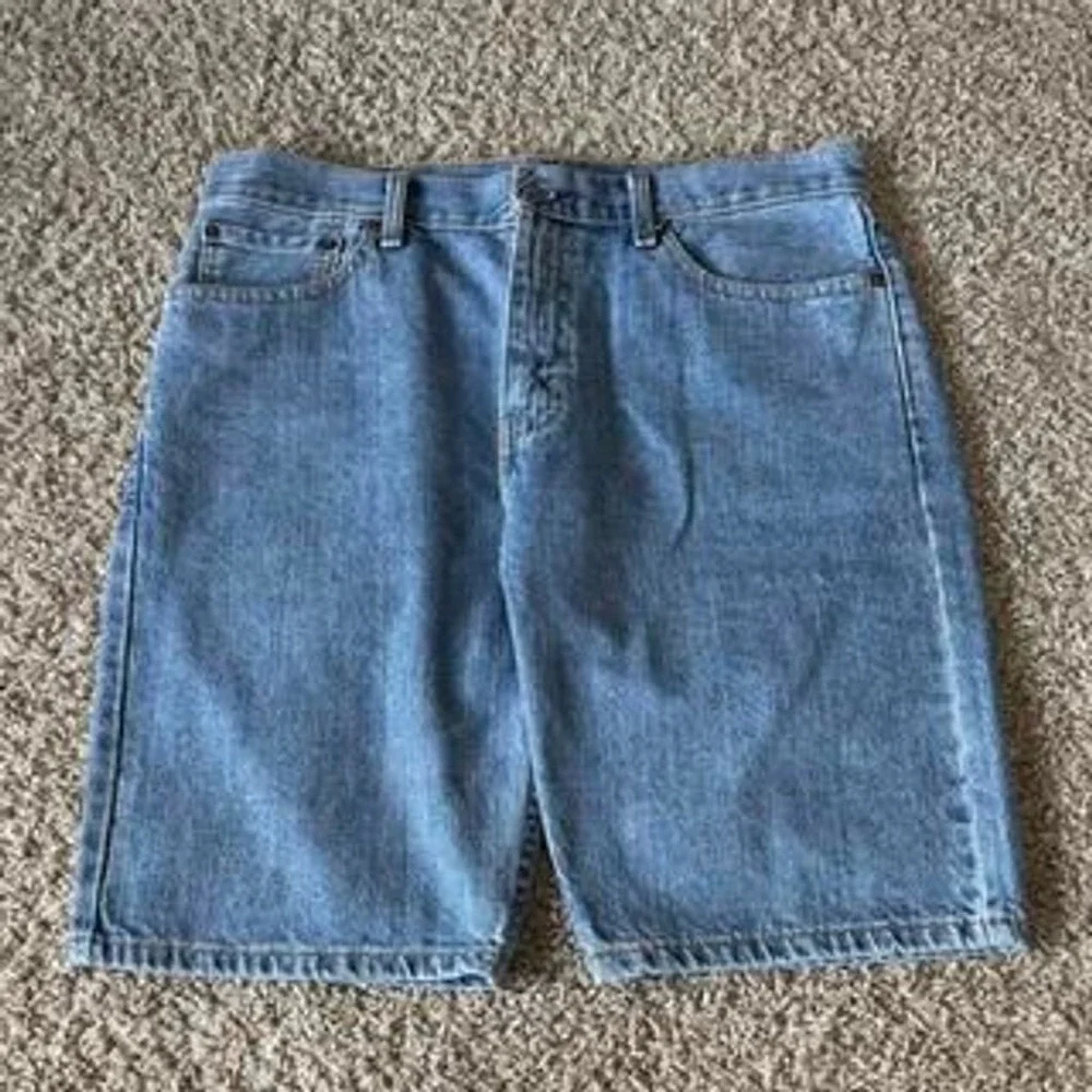 Vintage Style Light Wash Baggy Denim Jorts - 35
